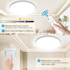 24W Bathroom Ceiling Light Dimmable LED with Remote