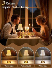 Rechargeable Crystal Lamp, Dimmable Touch Bedside Light