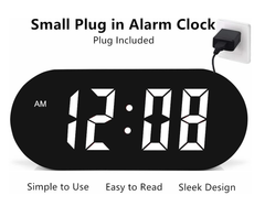 Simple Digital Alarm Clock with Large LED Display, 7 Brightness & Night Mode