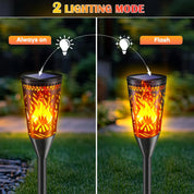 Solar Torch Lights – 6 Pack, Flickering Flame & Steady Modes, Waterproof Outdoor Garden Lights
