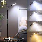 Keepsmile LED Floor Lamp – Dimmable Standing Lamp with Remote & Adjustable Gooseneck