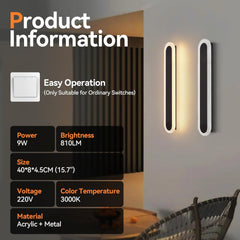 Outdoor LED Wall Light 40cm, IP67 Waterproof Modern Lamp