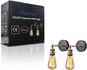 Vintage Industrial Wall Sconce Lights, 2 Pack, Adjustable