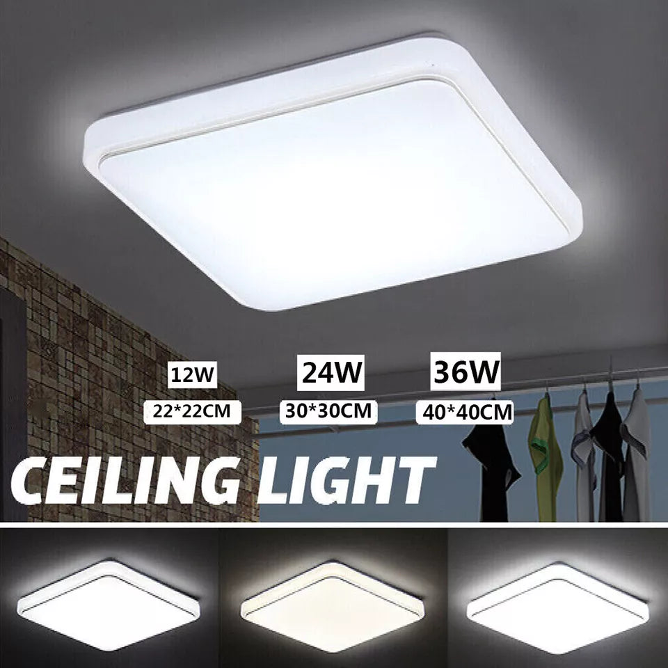 LED Ceiling Panel Light 12W-72W Modern Square Lamp