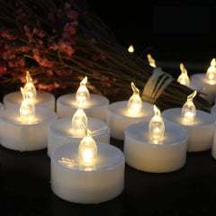 Tea Lights, 12 Pack Flameless LED Tea Light Candles 150 Hours Realistic Flickering Battery Operated