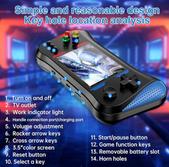 Retro Handheld Game Console with 500 Classic Games, 3.5” Screen & TV Output (Red)