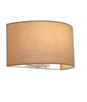 E27 Wall Light with Switch & White Fabric Shade – Semi-Circle Sconce for Bedroom & Living Room