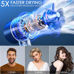 High-Speed 110,000 RPM Ionic Hair Dryer – Low Noise 200M Ion Blow Dryer, Pink