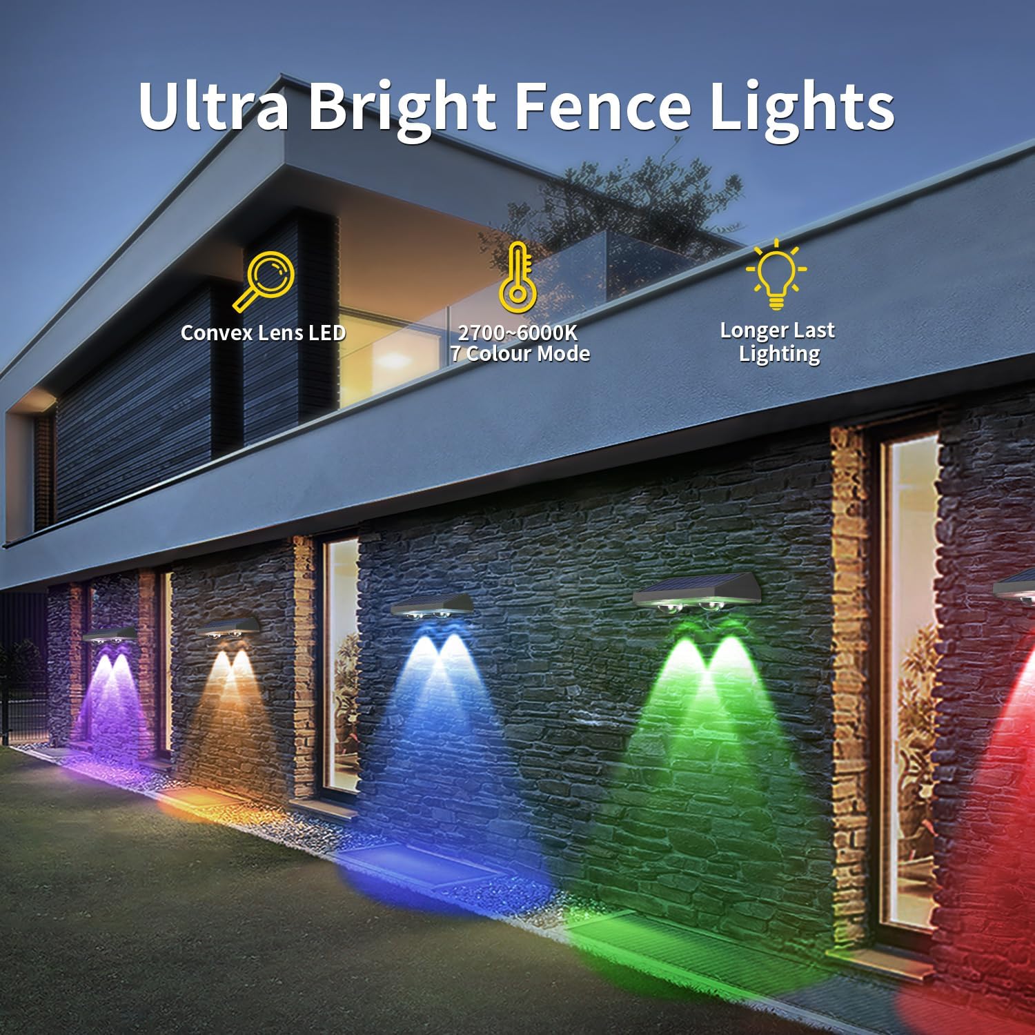 RGB Solar Fence Lights – Waterproof Outdoor Deck Lighting