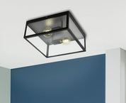 Eglo Charterhouse Black Steel Ceiling Light – Industrial E27 Pendant Lamp