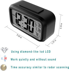 LED Digital Alarm Clock – Large LCD Display, Snooze, Temperature, Smart Brightness