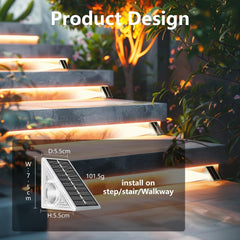 Lakey Sound Solar Step Lights 6 Pack – 10 Color Modes