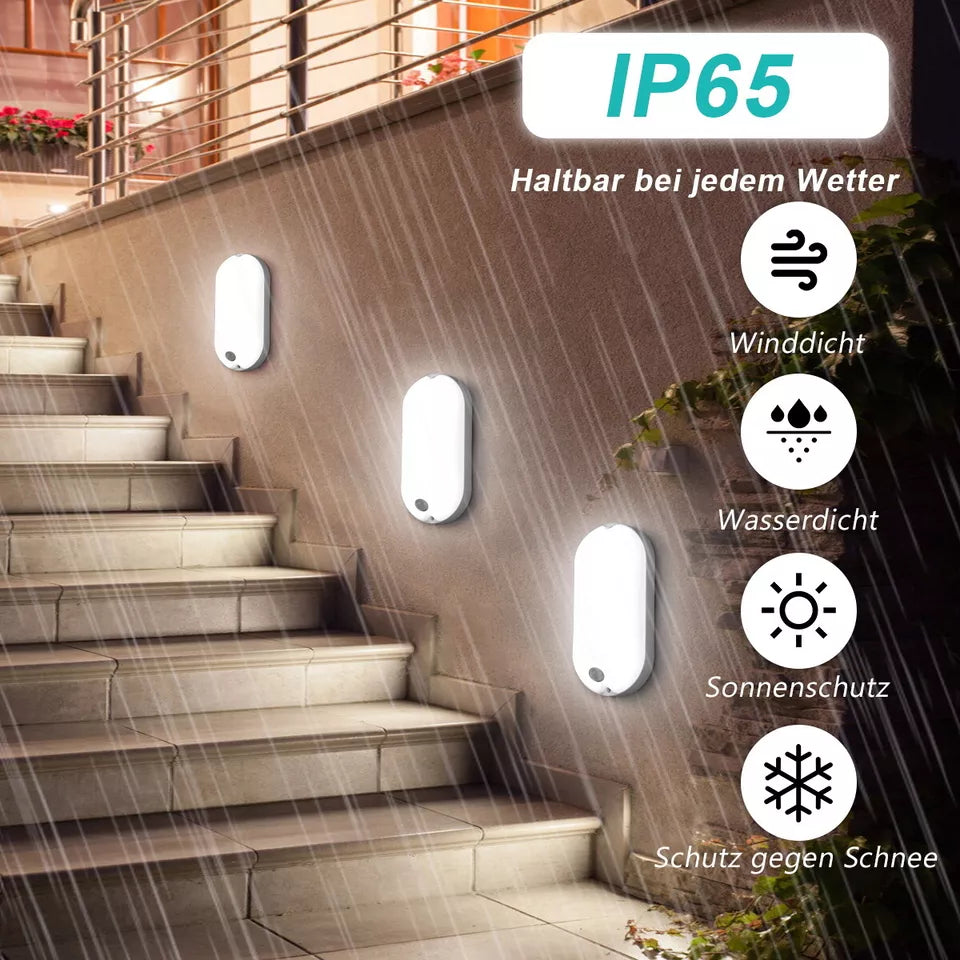 LED PIR Motion Sensor Outdoor Wall Light – Waterproof Security Lamp