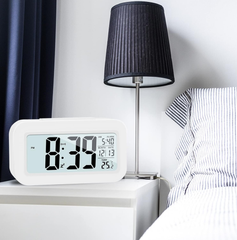 Upgraded Digital Alarm Clock with Temperature, Snooze, Calendar & LED Display