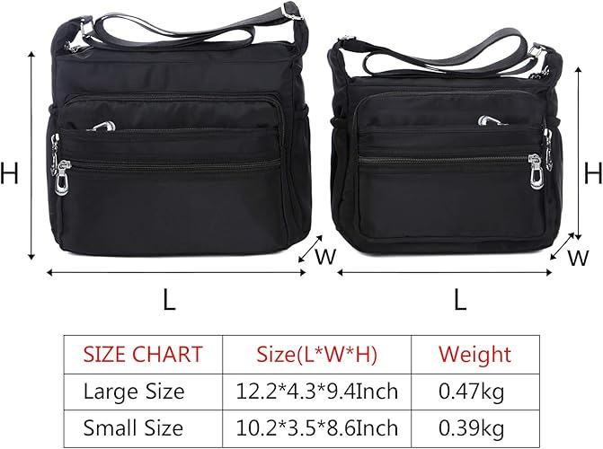 Waterproof Nylon Crossbody Bag for Women – Casual Shoulder Messenger Purse