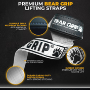 Premium Heavy Duty Neoprene Padded Weight Lifting Straps with Gel Grip – 100% Cotton