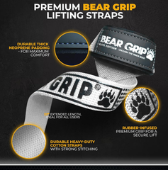 Premium Heavy Duty Neoprene Padded Weight Lifting Straps with Gel Grip – 100% Cotton