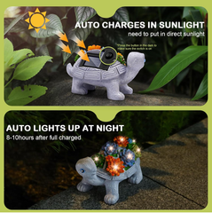 Eletorot Solar Turtle Garden Ornament – LED Outdoor Statue Gift for Mum, Nan & Grandma