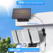 280 LED Solar Motion Sensor Outdoor Wall Light