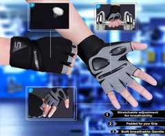 Gym Training Gloves for Men & Women – Padded Weight Lifting Gloves with Wrist Support