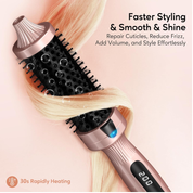 38mm Ceramic Ionic Thermal Brush – Heated Volumizing Curling Iron with LCD Display