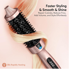 38mm Ceramic Ionic Thermal Brush – Heated Volumizing Curling Iron with LCD Display