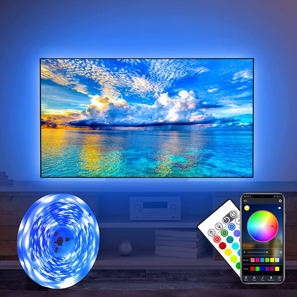 LED TV Backlight - 2.5M USB RGB Strip Lights with Remote & Music Sync for 40-60 Inch TVs