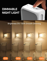 Dimmable Plug-in Night Light with Dusk to Dawn Sensor
