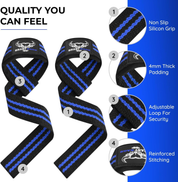 Heavy Duty Weight Lifting Straps with Padded Gel Grip – Non-Slip Cotton Gym Wraps