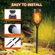 6-Pack Solar Flickering Flame Garden Lights