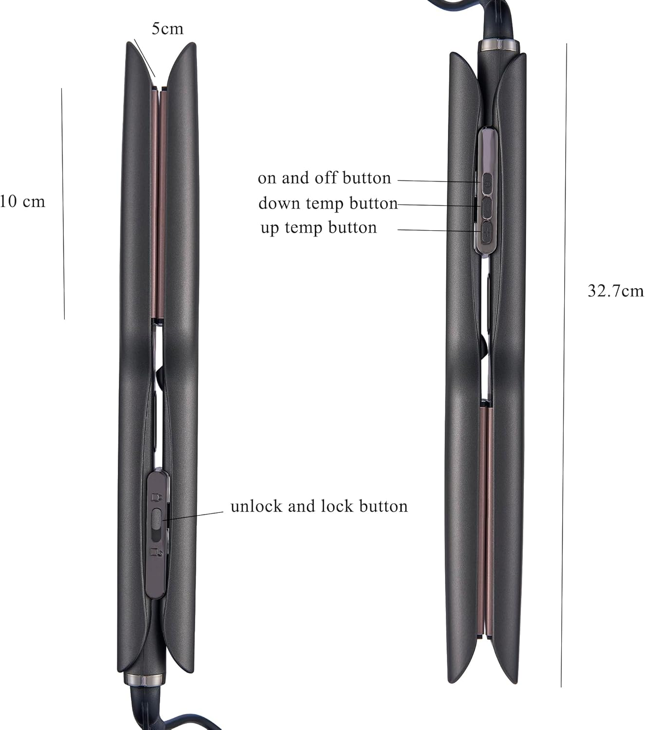 Ionic Wide Plate Hair Straightener – LED Display, 120–220°C, 360° Cord
