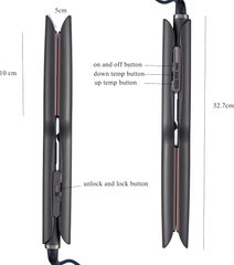Ionic Wide Plate Hair Straightener – LED Display, 120–220°C, 360° Cord