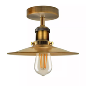 Retro Vintage Industrial Flush Mount Ceiling Light – Warm E27 Lamp Fitting