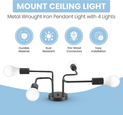 Sputnik Ceiling Light 8-Light Adjustable Modern Flush Mount