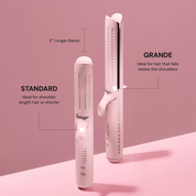 2-in-1 Hair Straightener & Curler – Titanium Flat Iron with Cooling Air Vents (Blush)