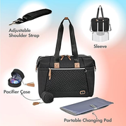 Large Baby Changing Bag – Stylish Nappy Tote for Mum & Dad with Changing Mat