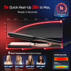 Infrared Ionic Hair Straightener – 1.75” Ceramic Flat Iron with Vibration & LCD Control