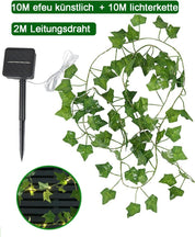 Solar String Lights 10M 100 LED Ivy Garland – Solar Powered, 8 Modes, Waterproof