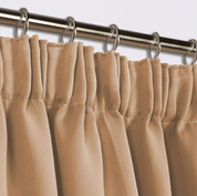 Beige Blackout Curtains 66x90" – Thermal Pencil Pleat Drapes with 2 Tiebacks