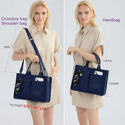 Large Canvas Tote Bag for Women – Work Shoulder Handbag with Compartments