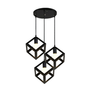 3-Light Cube Pendant Lamp – Modern Retro Chandelier for Bedroom, Living Room & Dining Room