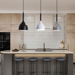 White Iron E27 Light Fixture, 17×35cm, Bulb Not Included