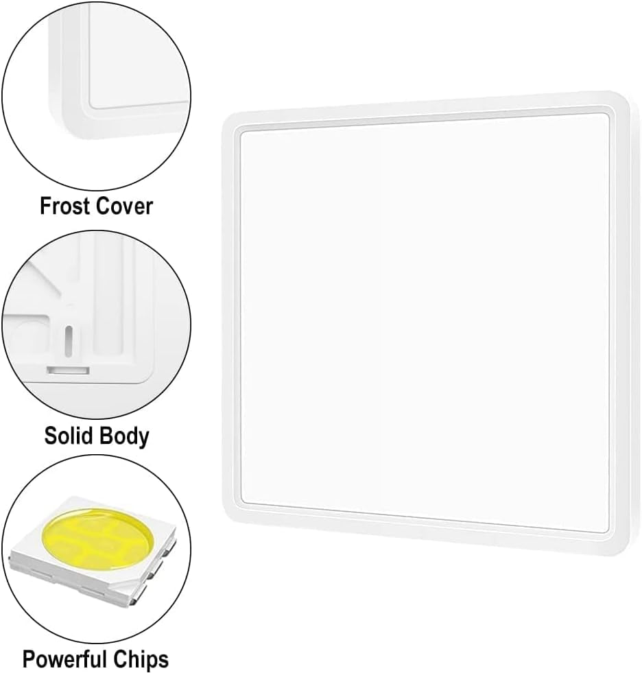 Silver Flush Mount Square LED Ceiling Light