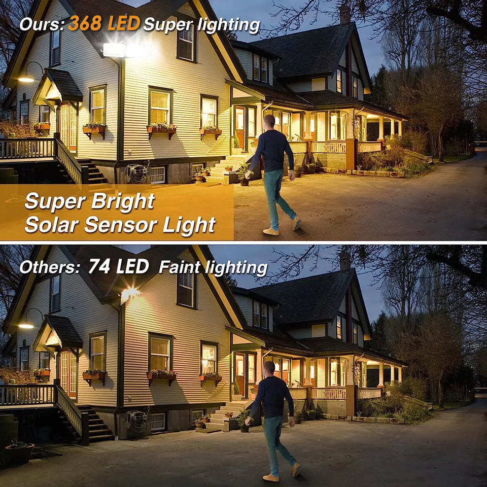 368 LED Solar Motion Sensor Outdoor Wall Light