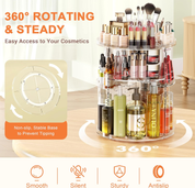 9-Tier Rotating Makeup Organizer, 360° Adjustable Large Capacity Cosmetic Stand