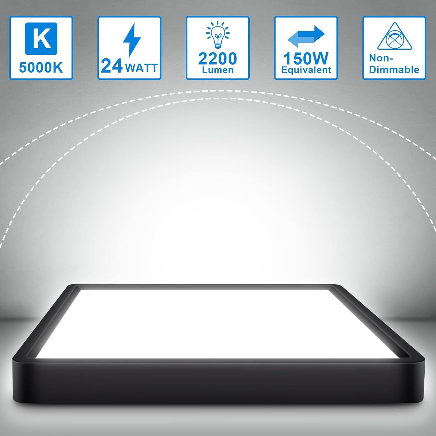 24W LED Ceiling Light, Flush Mount, IP54 Waterproof Fixture