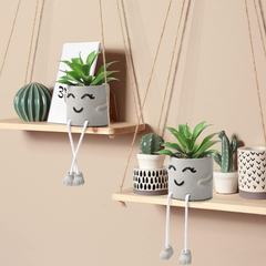Dremisland Small Artificial Plants in Cement Pots – Mini Fake Succulent Décor
