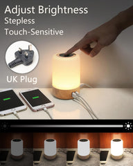 Touch RGB Bedside Lamp with 4 USB Charging Ports
