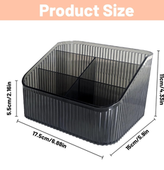 Homeanda Grey Makeup Organizer – Cosmetic & Skincare Storage Compartments