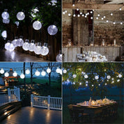 60 LED Solar Crystal Ball String Lights, 36ft White
